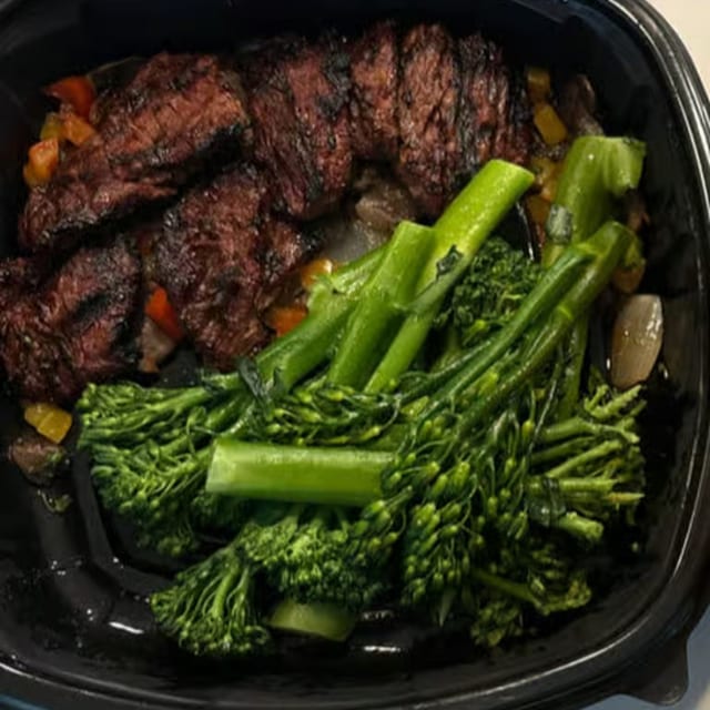 Marinated steak tips.